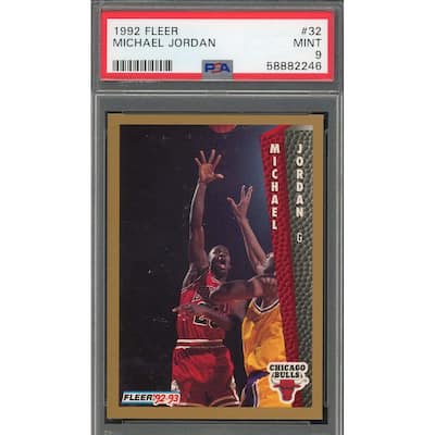 Michael Jordan 1992 Fleer Basketball Card #32 Graded PSA 9 - 8'6" x 11'6"