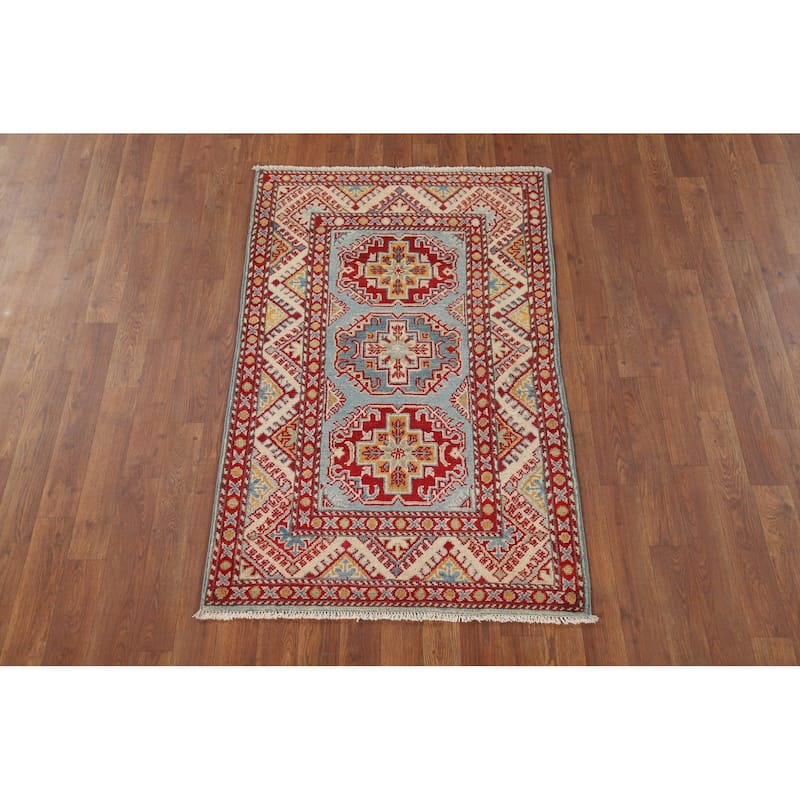 Kazak Foyer Rug Wool Hand-Knotted Wool Carpet - 2'10" x 4'3"