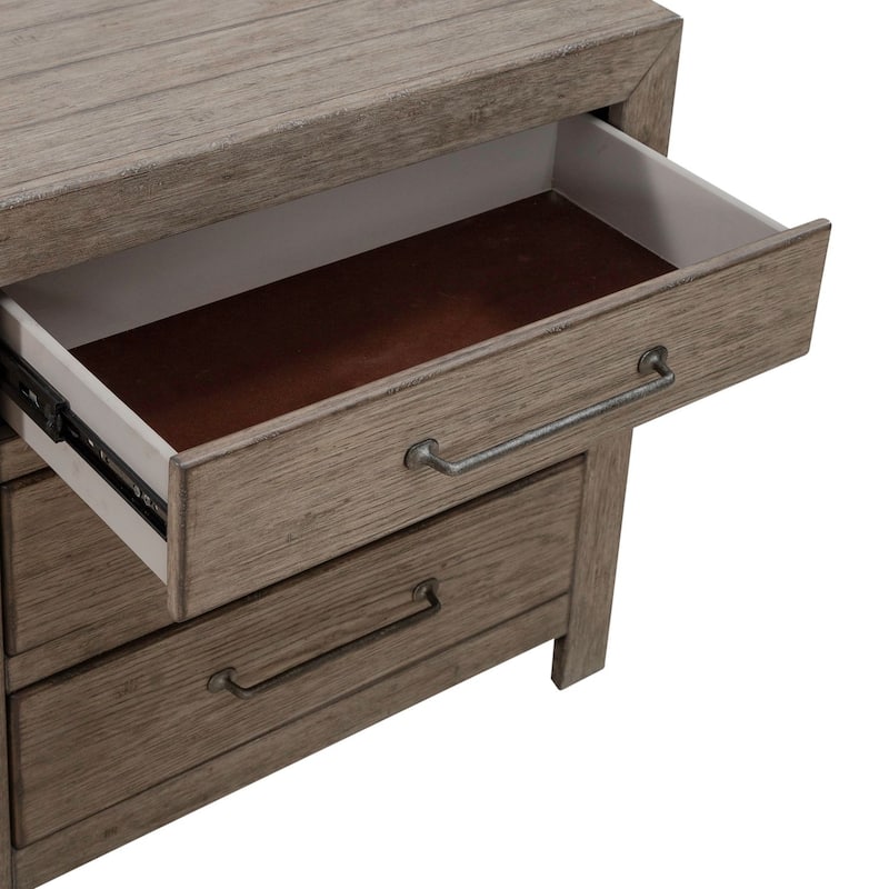 Skyview Lodge Cobblestone Bedroom Nightstand with Charging Station