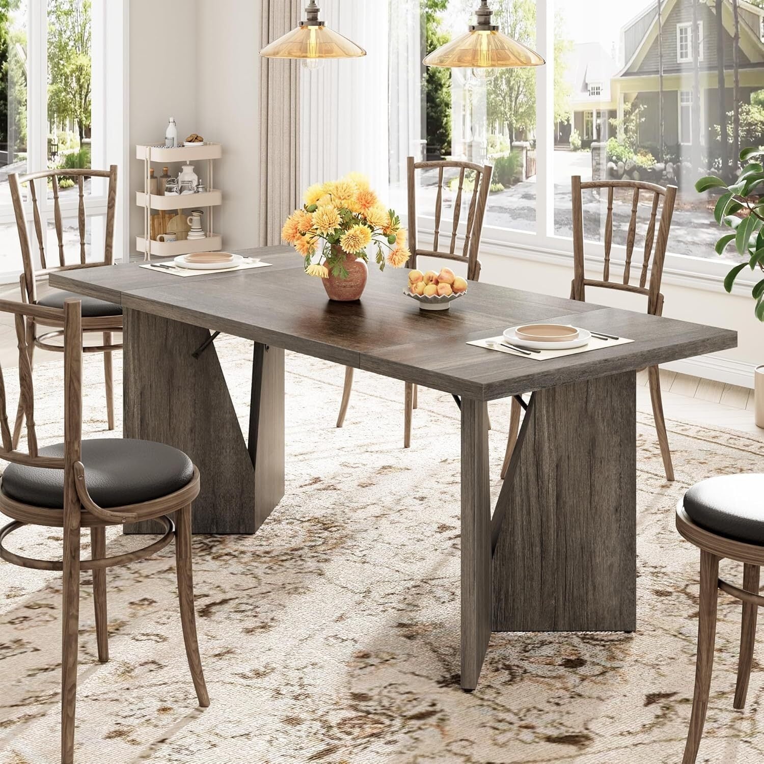 70.9" Kitchen Dining Table for 6 to 8 Dining Room, Office and Living Room (Only Table)