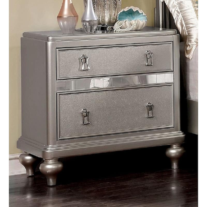 Gibson Clarita Glam Wood 2-Drawer Nightstand by Silver Orchid