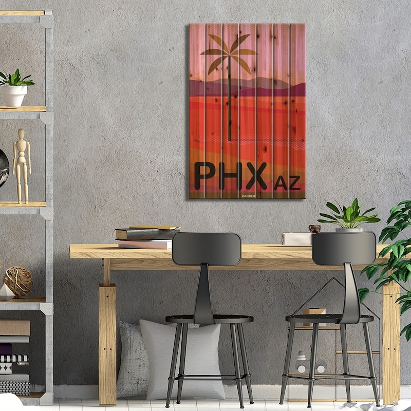 Phoenix Travel Poster Print On Wood by Charles Harker - Multi-Color