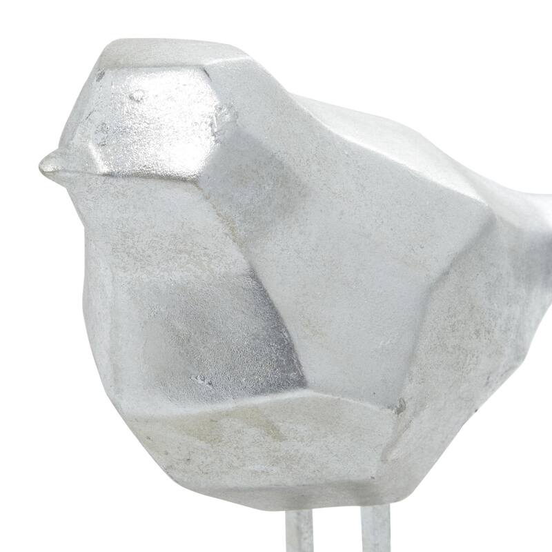 CosmoLiving by Cosmopolitan Gold or Gray Polystone Bird Decorative Sculpture with Origami Accents (Set of 2)
