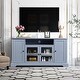 preview thumbnail 2 of 15, Merax TV Stand for TV up to 65in with 2 Tempered Glass Doors, Adjustable Shelves