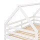 preview thumbnail 5 of 14, White Twin Over Twin Low House Bunk Bed with Ladder