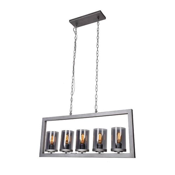 Shop Contemporary 5 Light Island Light Chandelier With Glass Shade Overstock 20714909