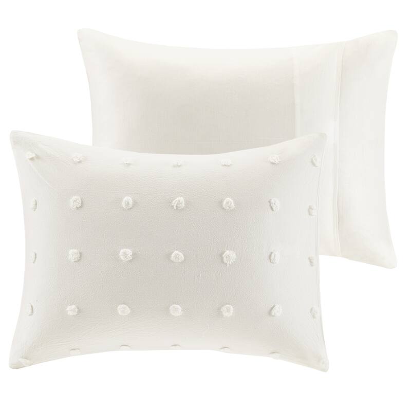 Intelligent Design Maize Cotton Jacquard Duvet Cover Set with Euro Shams and Throw Pillows
