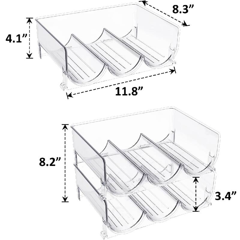 OnDisplay Stackable Acrylic Wine/Water Bottle Rack – Countertop Fridge Storage Organizer