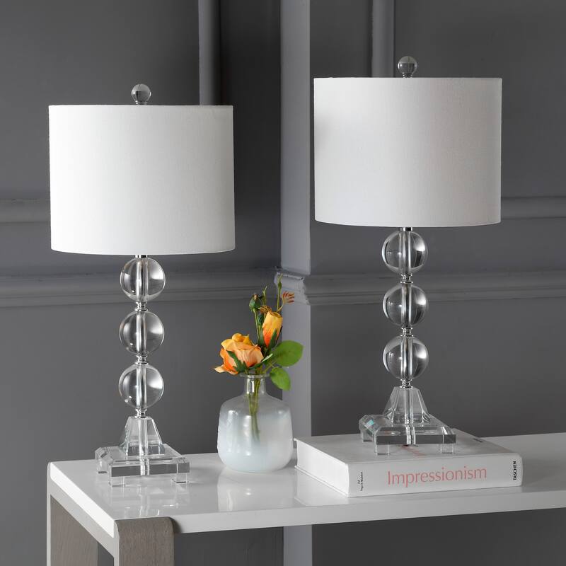 SAFAVIEH Lighting 24-inch Fiona Crystal Table Lamp (Set of 2) - 11"x11"x23.5"