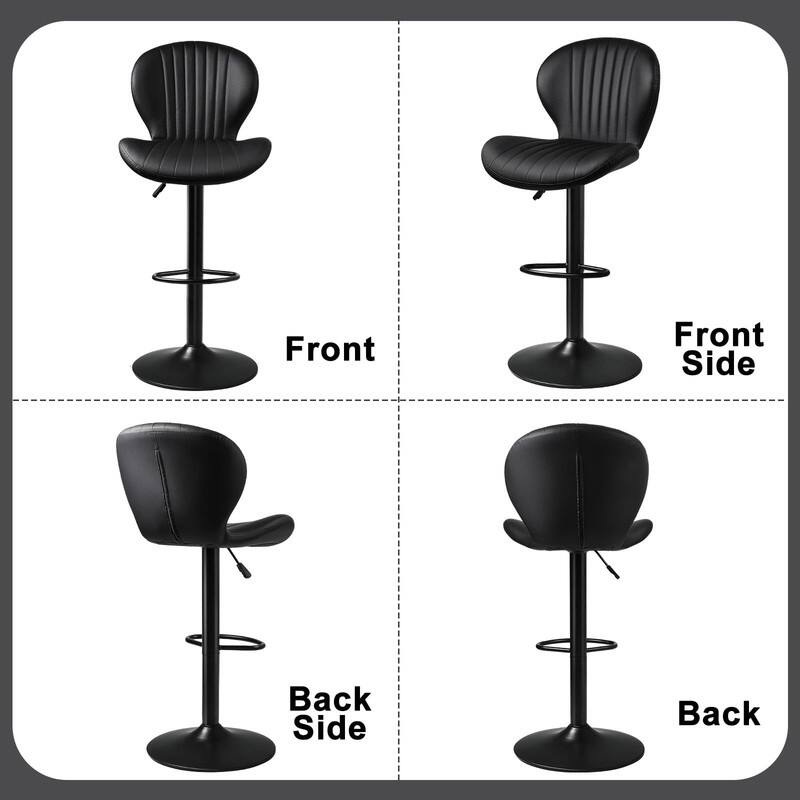 Bar Stools Set of 2,Adjustable Swivel Counter Height Bar Stools - 15.7"D x 19.6"W x 46.9"H
