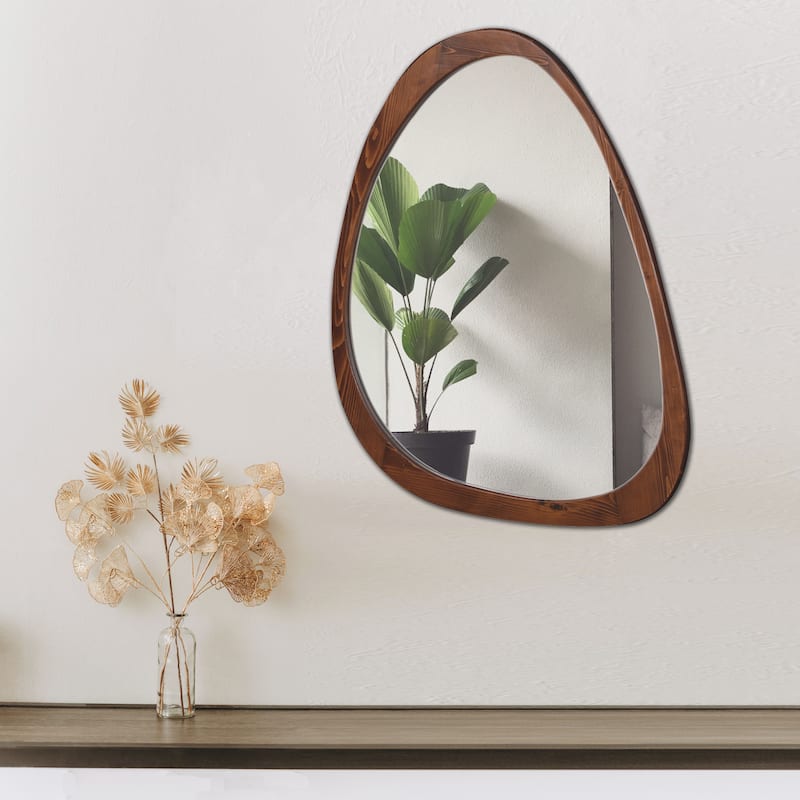 NOVA Natural Wood Frame Asymmetrical Mirror