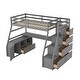 preview thumbnail 8 of 13, Twin Size Loft Bed with 7 Drawers 2 Shelves and Desk,Superior Quality, Sturdy Construction & Unique Design- Gray