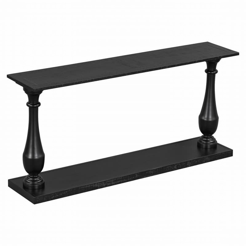 Vintage 63" Sofa Console Table with Solid Pine Legs for Living Room