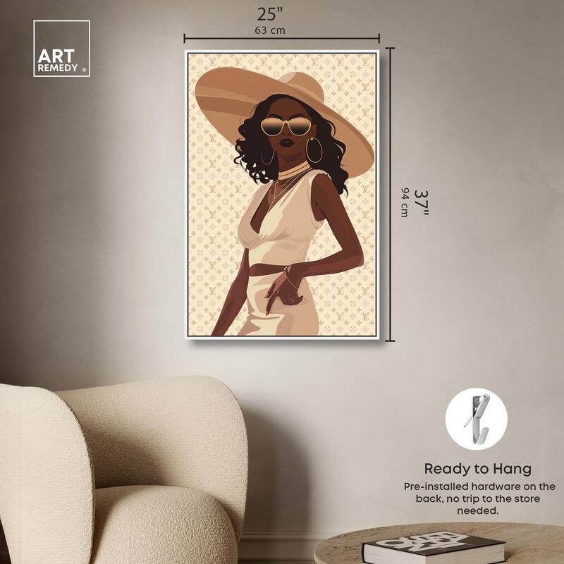 Stylish Gal in Tans Canvas by Art Remedy