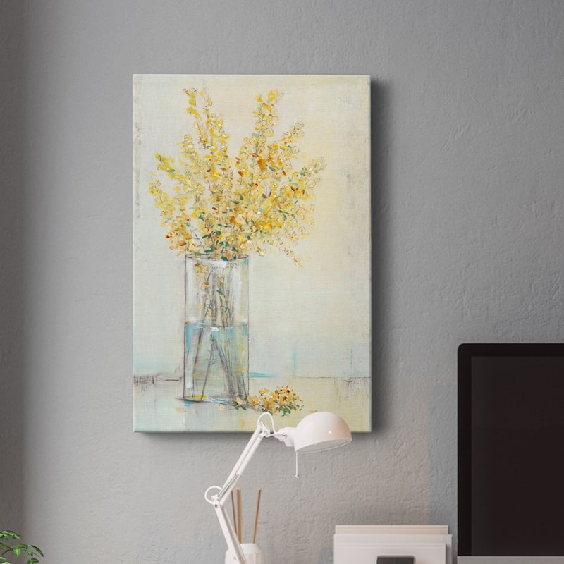 Yellow Spray in Vase II Premium Gallery Wrapped Canvas - Ready to Hang