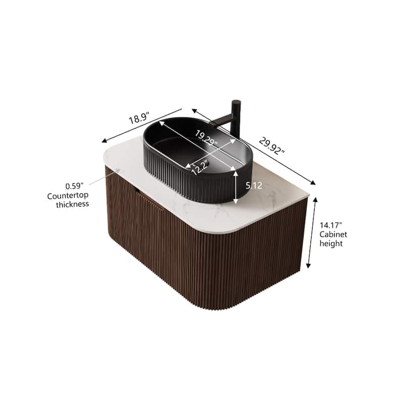 Wall-Mounted Bathroom Vanity with Sink