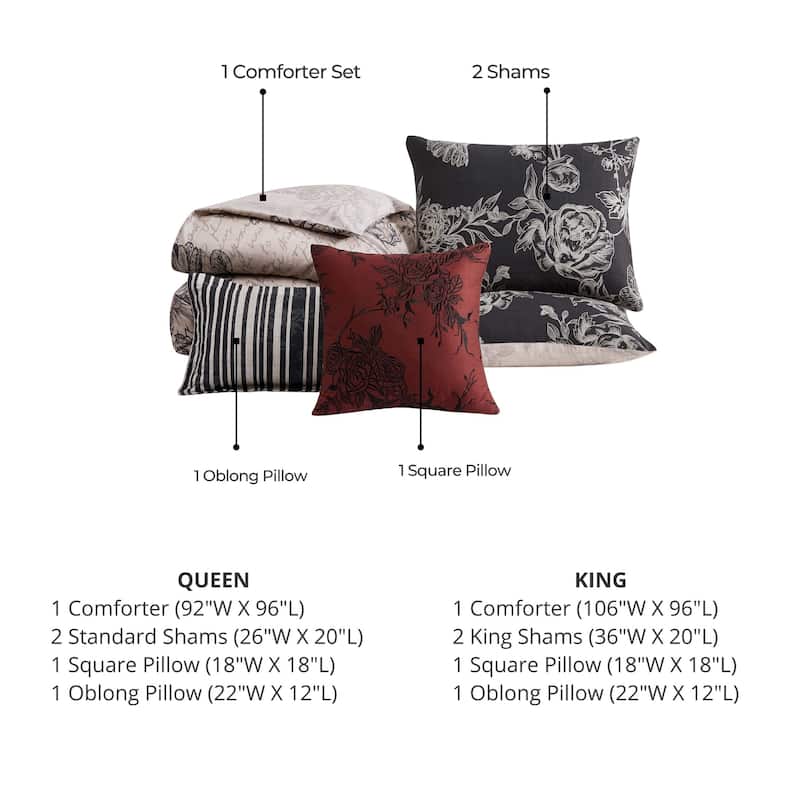 Bebejan French Linen 5 Piece Reversible Comforter Set