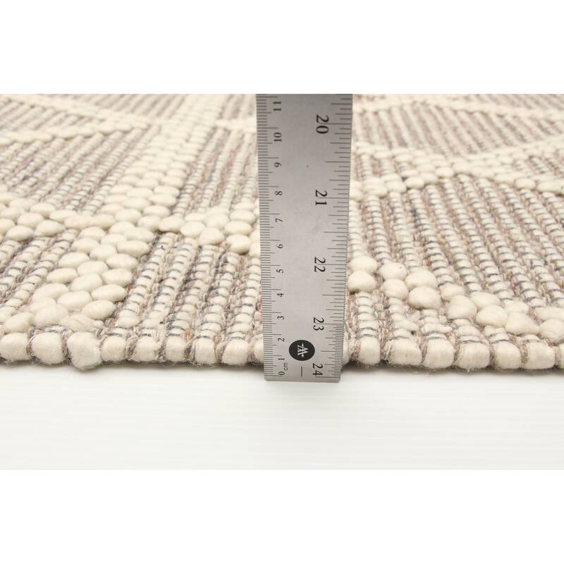 ECARPETGALLERY Braid weave Sienna Cream Wool Rug - 5'1 x 7'11