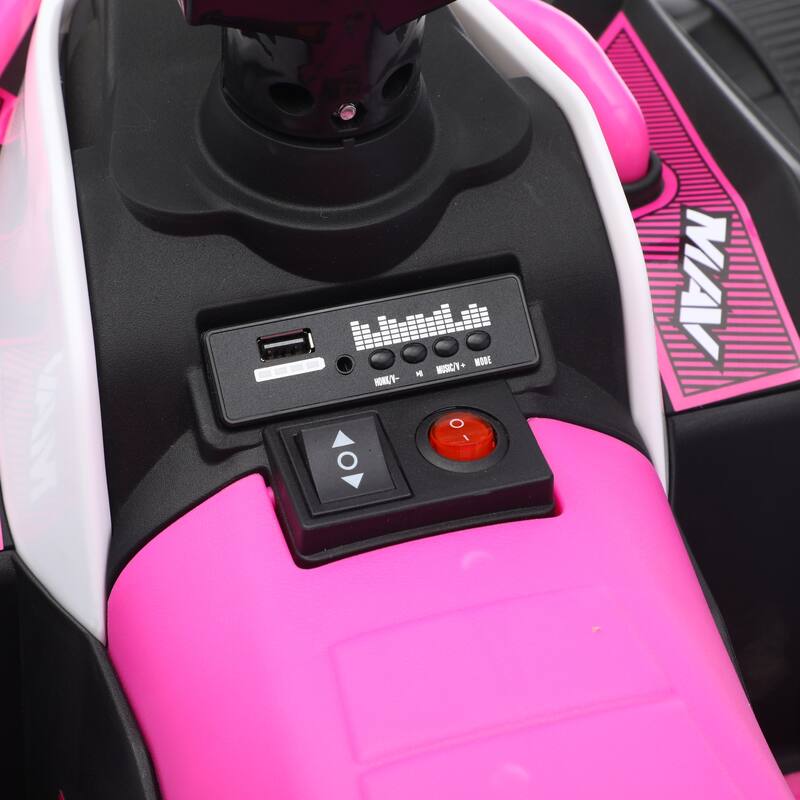 Pink Ride On Toy Car 12V Electric ATV Car, 4 Wheeler Electric Toy Car Off-Road Toy Car with Bluetooth