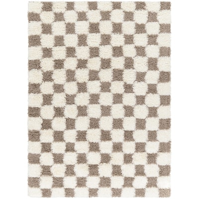 Livabliss Urban Shag Scandinavian Checkered Area Rug