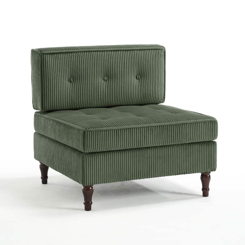32.57" W Upholstered Corduroy Armless Accent Chair