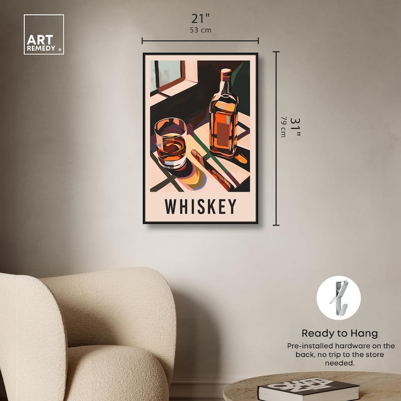 Whiskey Poster Canvas by Art Remedy