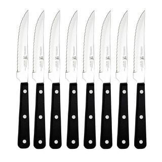 FOXEL Steak Knives Knife Set of 4, 8, or 12 - Non Serrated Straight Edge  Blade Razor Sharp - German 1.4116 Steel - Gift Box Set 