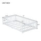 preview thumbnail 38 of 84, Montessori Twin Size Toddler Floor Bed with Fence without Door, Open-row Design Wood Frame Platform Bed with Safety Guardrails