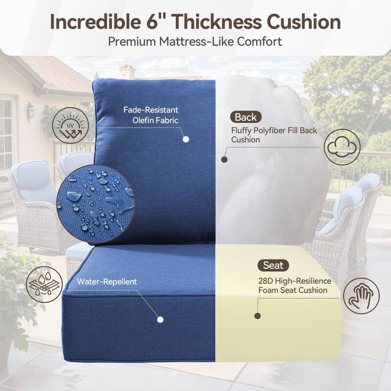 Outdoor Swivel Wicker Patio Chairs Set of 2