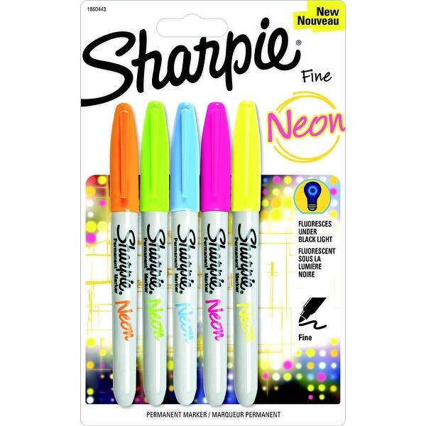 Shop Sharpie Non Toxic Permanent Marker Set Fine Tip Assorted Neon Color Set Of 5 Overstock 16728719