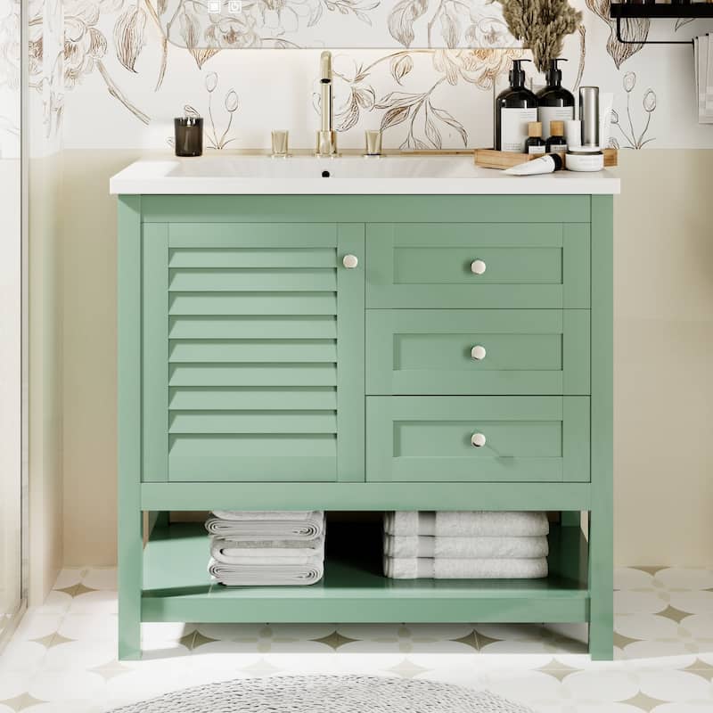 Bathroom Storage Cabinet Vanity with 2 Drawers and shelf