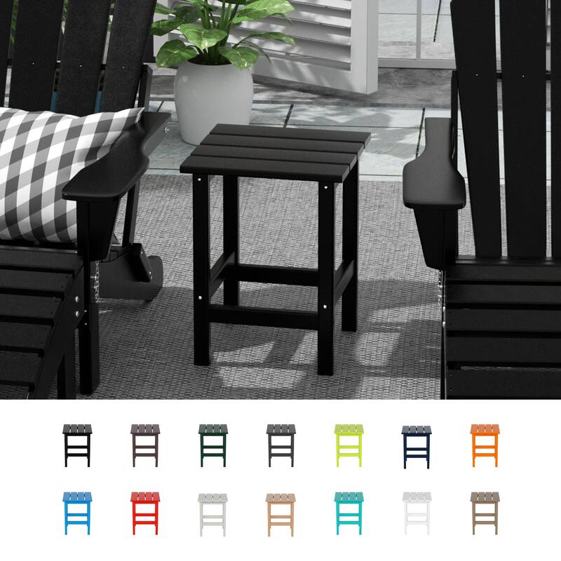 POLYTRENDS Laguna HDPE Eco-Friendly Outdoor Square Patio Side Table