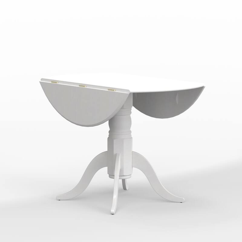 5-Piece Dining Set, 42" Round Drop-Leaf Table and X-Back Chairs