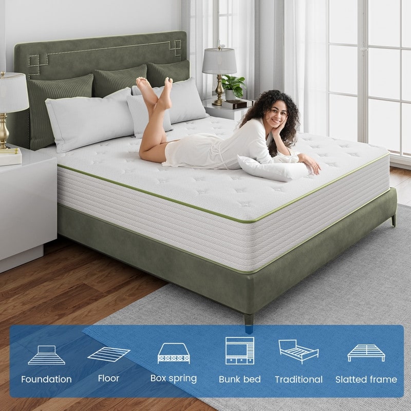 SweDrea 12" Gel Hybrid Memory Foam Mattress with Cooling Comfort and Certified Quality