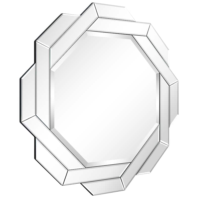 Interlaced Round Beveled Framed Wall Mirror for Bathroom,Vanity, Bedroom