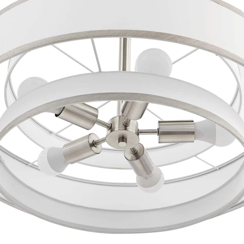 GetLedel 5-Light Double Shaded Dimmable Drum Chandelier