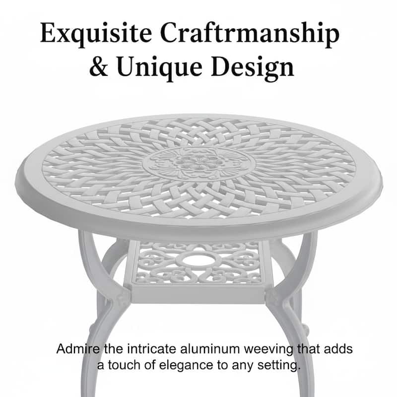 Modern Aluminum Round Coffee Table for Outdoor Spaces