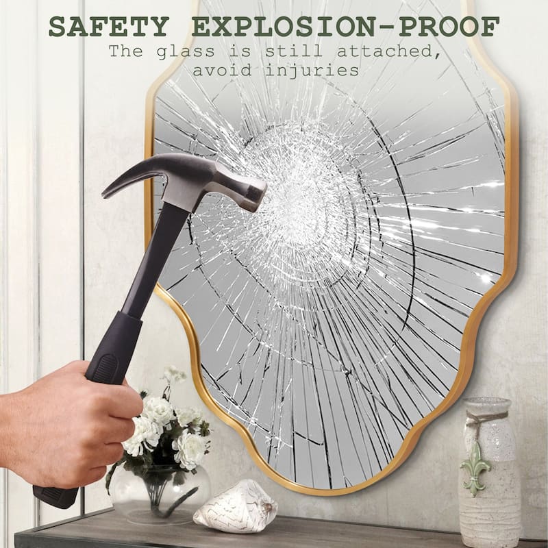 Scalloped Aluminum Alloy Framed Irregular Wall Mirror