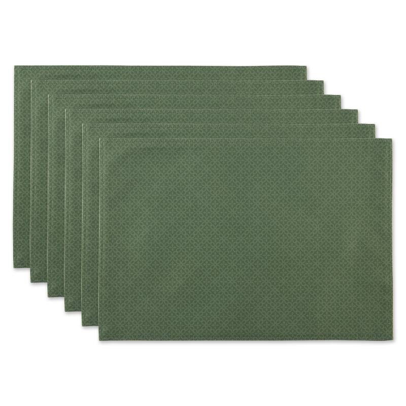 DII Stone Tonal Lattice Print Outdoor Placemat (Set of 6) - Green