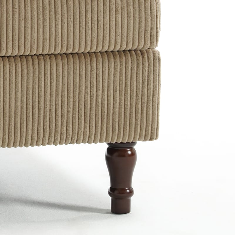 32.57" W Upholstered Corduroy Corner Accent Chair