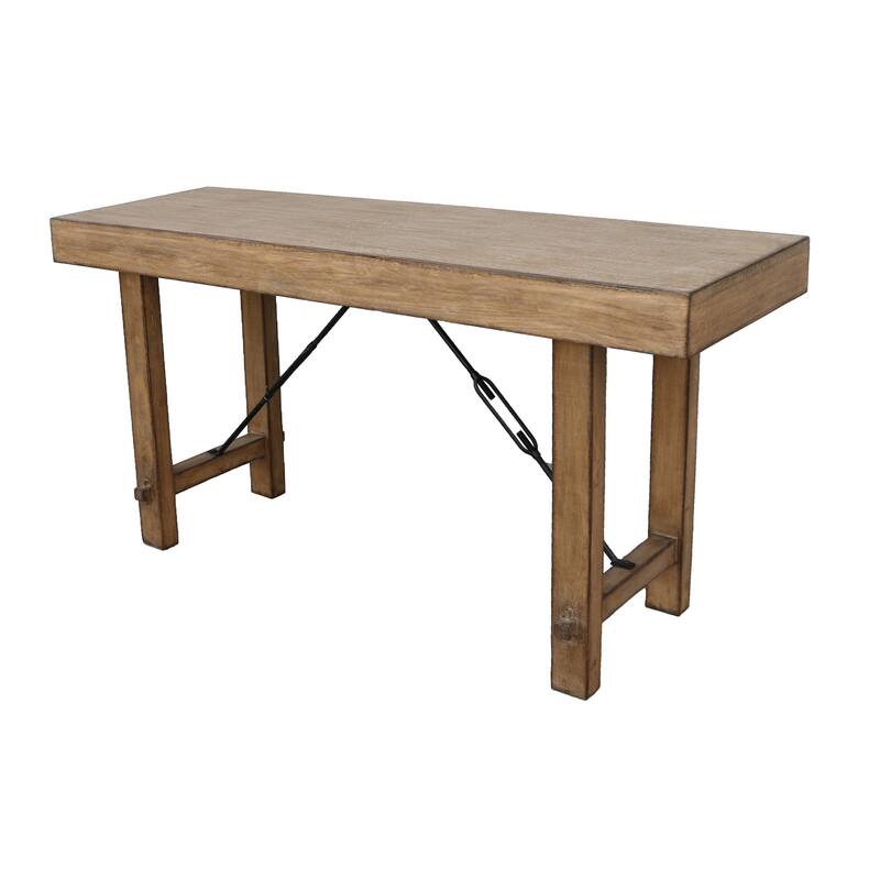 Dity Counter Height Table, 72 Inch Rectangular Top, Antique Brown Wood
