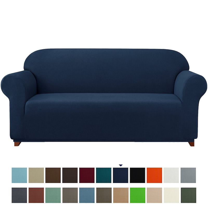 Subrtex 1-Piece Sofa Cover Stretch Soft Couch Loveseat Slipcover - Loveseat - Navy