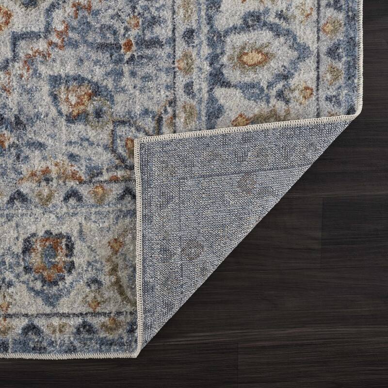 Hauteloom Manhattan Machine Washable Oriental Persian Medallion Vintage Distressed Area Rug