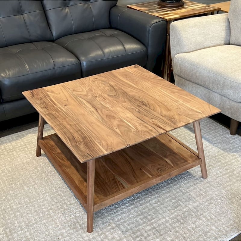 Acacia Wood 32" Square Coffee Table