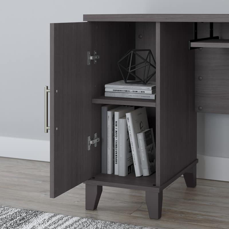 Bush Furniture Somerset 60W L Shaped Desk with Drawers and Storage