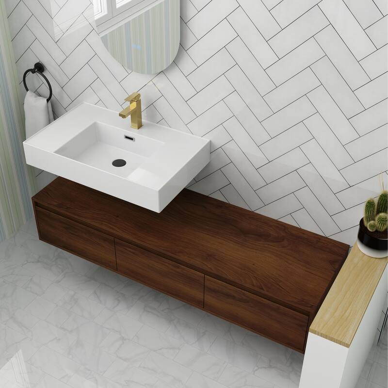 ARTCHIRLY 30/60 Inch Bathroom Vanity with Sink, Floating Bathroom Vanity With Soft Close Drawer
