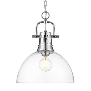 Yep by Golden Lighting Duncan 1-light 14in chain hung Pendant in Chrome and Clear Glass