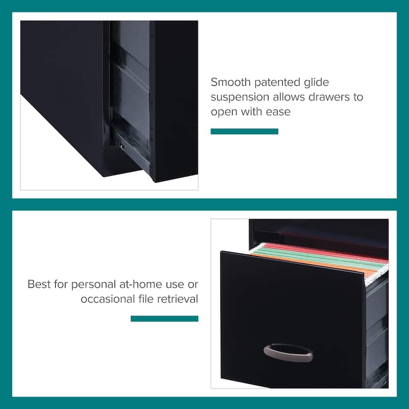 Space Solutions 3-drawer Black Steel File Cabinet