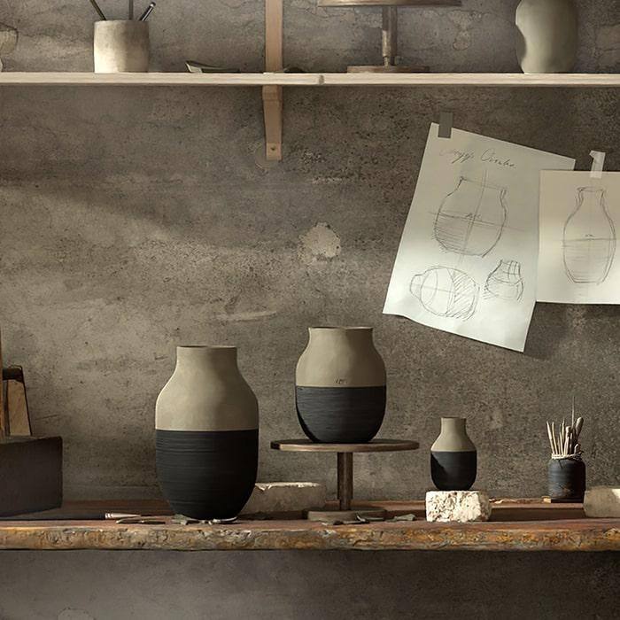 Kähler Omaggio Circulare Vase, Anthracite Grey