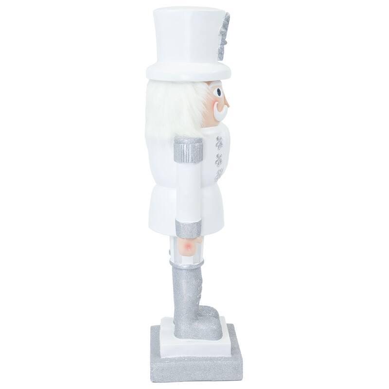 Sunnydaze Sterling the Silver Christmas Nutcracker Statue - 37" H - Set of 2